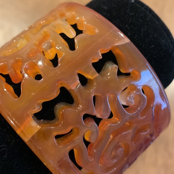 Orange/Brown wide bracelet - Picture 3 of 4